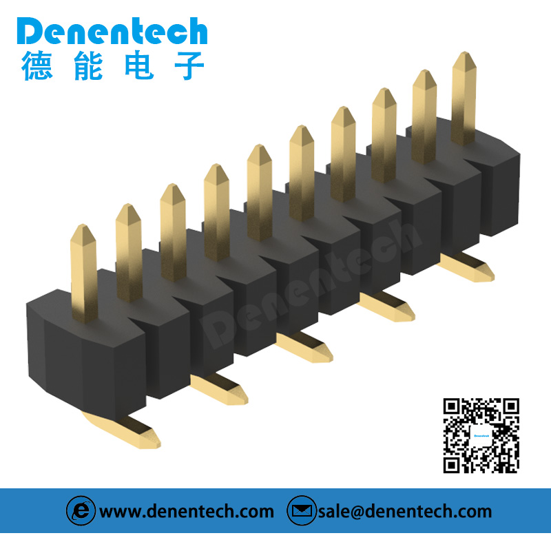 Denentech 2.0mm pin header single row straight SMT with peg 